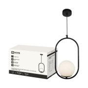 Светильник подвесной под лампу AURORA OVAL-G9-BL 1хG9 матовый плафон, черный корпус IN HOME