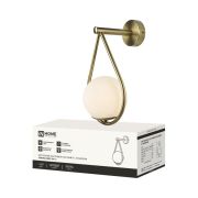 Светильник настенный под лампу AURORA DROP-G9-LT 1хG9 матовый плафон, латунный корпус IN HOME