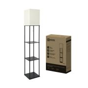 Светильник напольный под лампу этажерка ТНО 10-Е27-WB белый абажур, черный корпус IN HOME