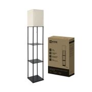 Светильник напольный под лампу этажерка ТНО 10-Е27-NB бежевый абажур, черный корпус IN HOME