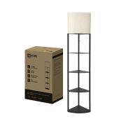 Светильник напольный под лампу этажерка угловая ТНО 11С-Е27-NB бежевый абажур, черный корпус IN HOME