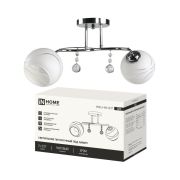 Люстра под лампу AURA PERLA-WH-2E27 2хЕ27 матовый плафон хромированный корпус IN HOME