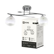 Люстра линейная под лампу AURA PERLA-2E27-LWC 2хЕ27 матовый плафон, хром IN HOME