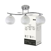 Люстра линейная под лампу AURA PERLA-3E27-LWC 3хЕ27 матовый плафон, хром IN HOME