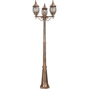 Светильник садово-парковый Feron 8115/PL8115 столб 3*100W E27 230V, черное золото