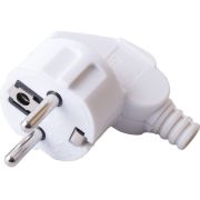 Вилка угловая с/з STEKKER, PPG16-41-202, пластик, 250В, 16A, IP20, белый