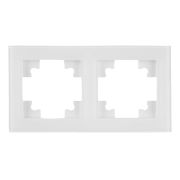 Рамка 2-местная, стекло, STEKKER ,GFR00-7002-01, серия Катрин, белый
