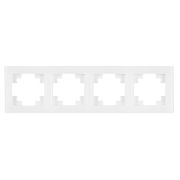 Рамка 4-местная, стекло, STEKKER, GFR00-7004-01, серия Катрин, белый