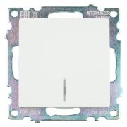 Выключатель 1-клавишный c индикатором (механизм) STEKKER GLS10-7101-01, 250В, 10А, серия Катрин, белый