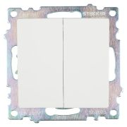 Выключатель 2-клавишный (механизм), STEKKER GLS10-7104-01, 250V, 10А, серия Катрин, белый