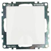 Розетка 1-местная с/з с крышкой (механизм), STEKKER GLS16-7112-01, 250В, 16А с защитной шторкой, серия Катрин, белый