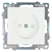 Розетка 1-местная б/з (механизм), STEKKER GLS10-7109-01, 250V, 10А с защитной шторкой, серия Катрин, белый