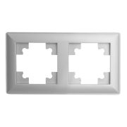 Рамка STEKKER, PFR00-7002-03 2-местная, пластик, серия Катрин, серебро
