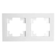 Рамка 2-местная, стекло, STEKKER ,GFR00-7002-01М, серия Катрин, белый матовый