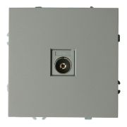 Розетка телевизионная 1-местная (механизм), STEKKER, 75 Ом, 5-862МГц, серия Эмили, RST00-5108-10, платиново-серый, soft touch