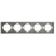 Рамка STEKKER, PFR00-5005-10 5-местная, серия Эмили, платиново-серый, soft touch