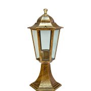 Светильник садово-парковый Feron 6104/PL6104 шестигранный на постамент 60W E27 230V, черное золото