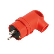 Вилка угловая с/з STEKKER, RPG16-21-442 , каучук, 250В, 16A, IP44, красный