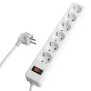 Сетевой фильтр 6-местный с/з STEKKER HM20-61-053x1мм2, 5 м, серия Optima, белый