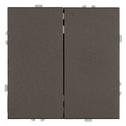 Переключатель 2-клавишный (механизм), STEKKER, 250В, 10А, серия Эмили, RSW10-5107-09, антрацит, soft touch