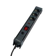 Сетевой фильтр 3-местный с/з STEKKER 3x1мм2, 3 м, 250В, 16А, серия Techno, HM22-31-03, черный