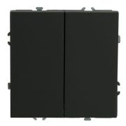 Переключатель перекрестный 2-клавишный (механизм), STEKKER, 250В, 10А, серия Эмили, RSW10-5111-01, черный уголь, soft touch