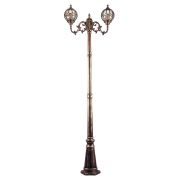 Светильник садово-парковый Feron PL3808 круглый, столб  2*60W 230V E27, черное золото