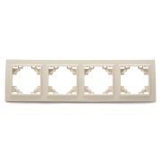 Рамка 4-местная горизонтальная STEKKER, PFR00-9004-02, серия Эрна, слоновая кость