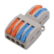 Клемма строительно-монтажная STEKKER для подключения фазных проводников 2 контактные группы (1 ввод, 2 вывода на полюс), LD222-424