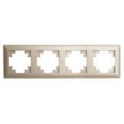 Рамка STEKKER, PFR00-7004-02 4-местная, пластик, серия Катрин, шампань