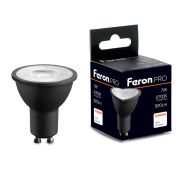 Лампа светодиодная Feron.PRO LB-1607 GU10 7W 175-265V 2700K в черном корпусе