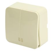 Выключатель открытой установки 2-клавишный с индикатором, STEKKER, 250В, 10А, IP20, серия София, слоновая кость, MSW10-21-04