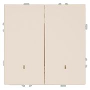 Выключатель 2-клавишный c индикатором (механизм), STEKKER, 250В, 10А, серия Эмили, RSW10-5102-08, кашемир, soft touch