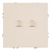 Розетка компьютерная 2-местная RJ-45 (механизм), STEKKER, серия Эмили, RST00-5111-08, кашемир, soft touch