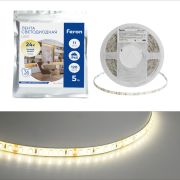 Светодиодная LED лента Feron LS511, 120SMD(2835)/м 11Вт/м 24V 5000*8*1.22мм 3000К IP65