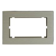 Рамка 2-местная (без перемычки), металл, STEKKER, MFR00-7012-03, серия Катрин, серебро