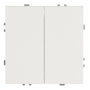 Выключатель 2-клавишный (механизм), СЗК, STEKKER, 250В, 10А, серия Эмили, RSW10-5104-01ZK, белый фарфор, soft touch