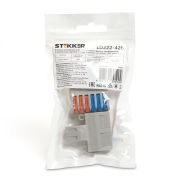 Клемма монтажная д/ подкл. фазн. проводников STEKKER, LD222-426, 2 контактные группы, 1ввод,3вывода на полюс (DIY упак 2 шт)