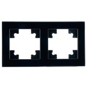 Рамка 2-местная, стекло, STEKKER GFR00-7002-05, серия Катрин, черный