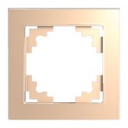 Рамка 1-местная, стекло, STEKKER, GFR00-7001-02, серия Катрин, шампань