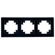 Рамка 3-местная, стекло, STEKKER GFR00-7003-05, серия Катрин, черный