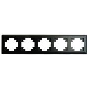 Рамка STEKKER, PFR00-7005-05 5-местная, пластик, серия Катрин, черный