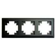 Рамка STEKKER, PFR00-7003-05 3-местная, пластик, серия Катрин, черный