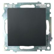 Переключатель перекрестный 1-клавишный (механизм), STEKKER GLS10-7110-05, 250V, 10А, серия Катрин, черный