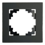 Рамка 1-местная, стекло, STEKKER GFR00-7001-05М, серия Катрин, черный матовый