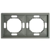 Рамка STEKKER, PFR00-5002-10 2-местная, серия Эмили, платиново-серый, soft touch