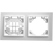 Рамка 2-местная горизонтальная STEKKER, PFR00-9002-01, серия Эрна, белый