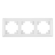 Рамка STEKKER, PFR00-7003-01 3-местная, пластик, серия Катрин, белый