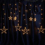 Светодиодная гирлянда Feron CL29 бахрома Звезды  3м  + 3м 230V 2700K, статичная, c питанием от сети, прозрачный шнур