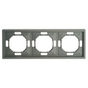 Рамка STEKKER, PFR00-5003-10  3-местная, серия Эмили, платиново-серый, soft touch